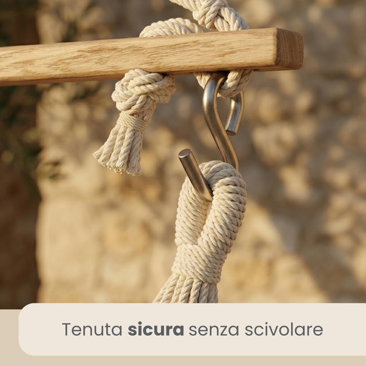 AMANKA Innovativa XXL Sedia Sospesa di Tela 185x130cm Sedile Sospeso Grigio