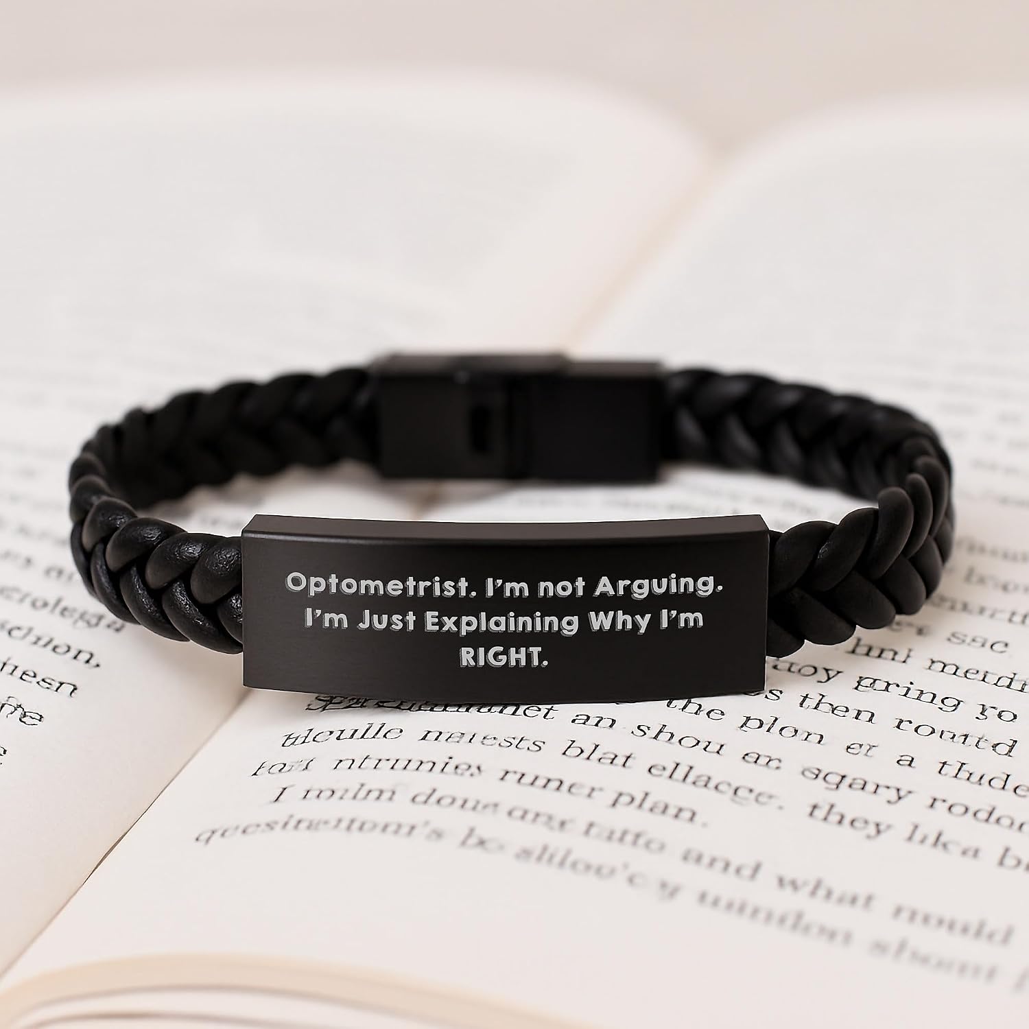 Optometrist Humor Gifts from Family, Funny Interlaced Leather Bracelet for Optometrist, Mother's Day Unique Gifts