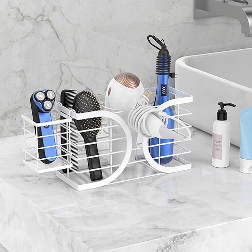 Miniatura 5 de Soporte para Secador de Cabello 3 en 1 Organizador de Herramientas para el CabelloMontaje en Pared, Puerta de Gabinete o Soporte para Secador Basado