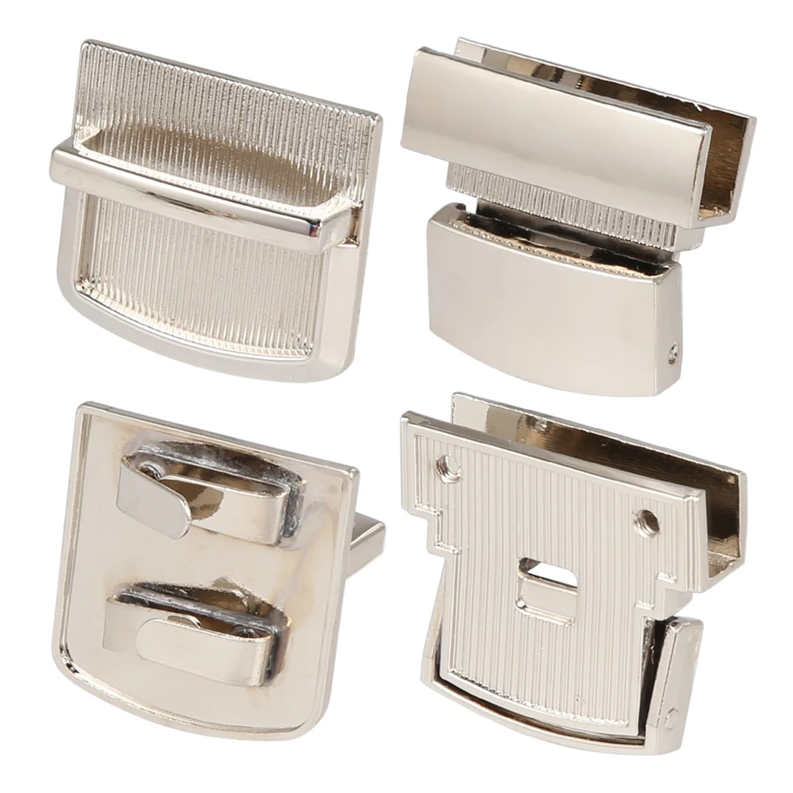 Fermoir sac à main robuste en métal argenté pour accessoires DIY