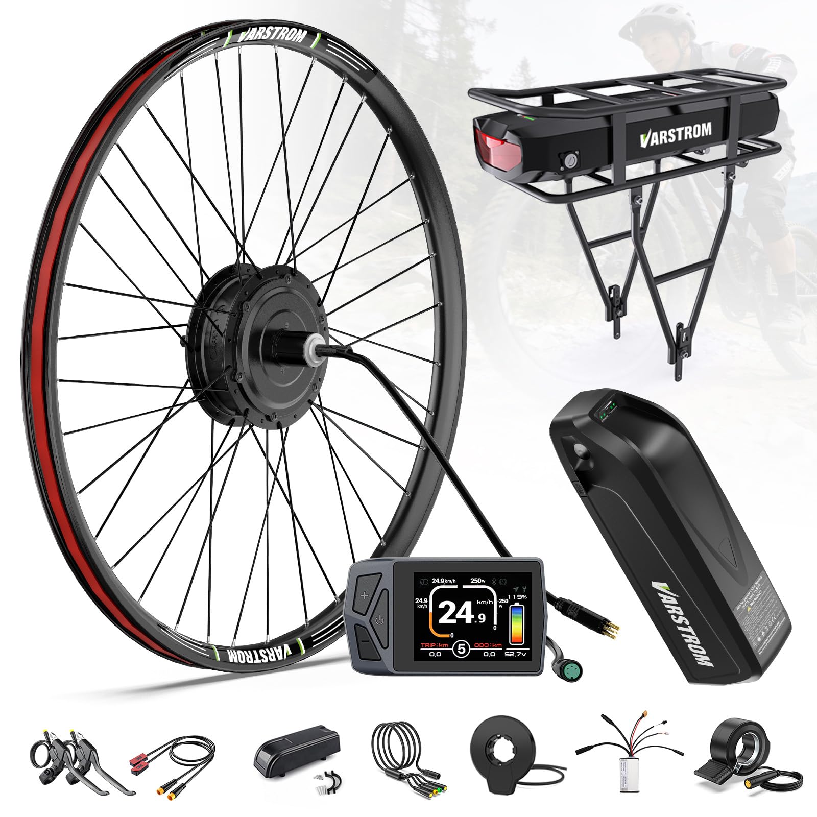 BAFANG 48V Kit Conversione Bici Elettrica G020 G0900 Posteriore 26 27,5 29 | Kit Conversione E-Bike 28 Motore con Batteria e Display Opzionali - Motore Brushless per Bici City MTB con Dropout 135-142mm