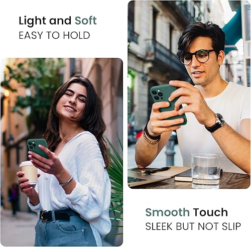 Miniatura 218 de FireNova Funda para iPhone 14 Pro, funda de silicona mejorada [protección de cámara] con [2 protectores de pantalla], forro interior de microfibra