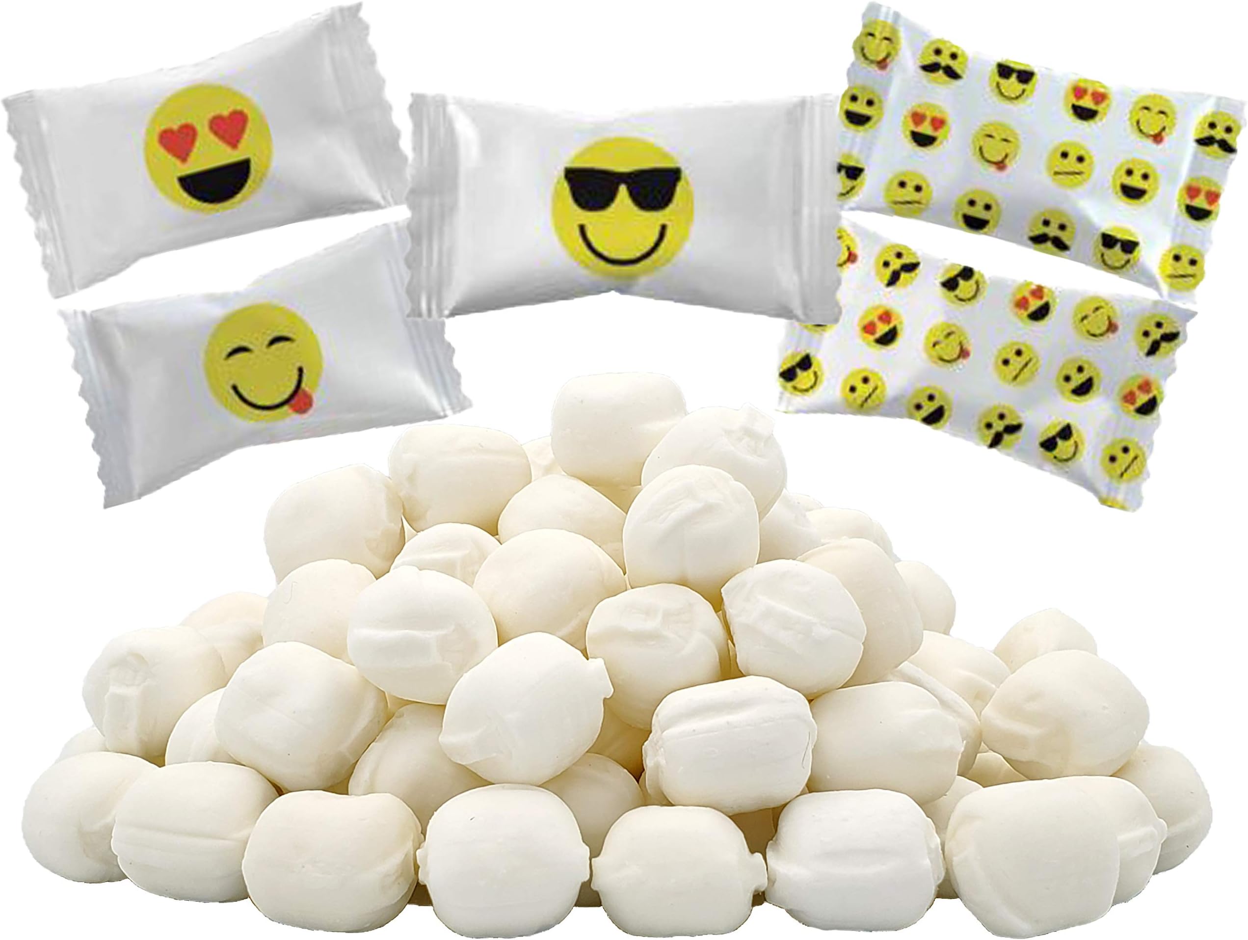 The Dreidel Company Cool Smile Emoji Buttermints, Mint Candies, After Dinner Mints, Butter Mint Candy, Fat-Free, Kosher Certified, Individually Wrapped (110 Pieces)