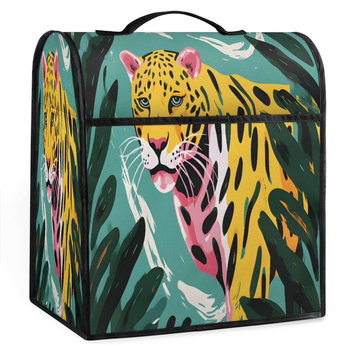 Coffee Maker Cover Abstract Leopard Pattern Kitchen Appliance Covers Small Appliance Covers Blender Cover Juicer Cover Dust Covers for Kitchen Appliances with Top Handle and Pockets,Washable,C192