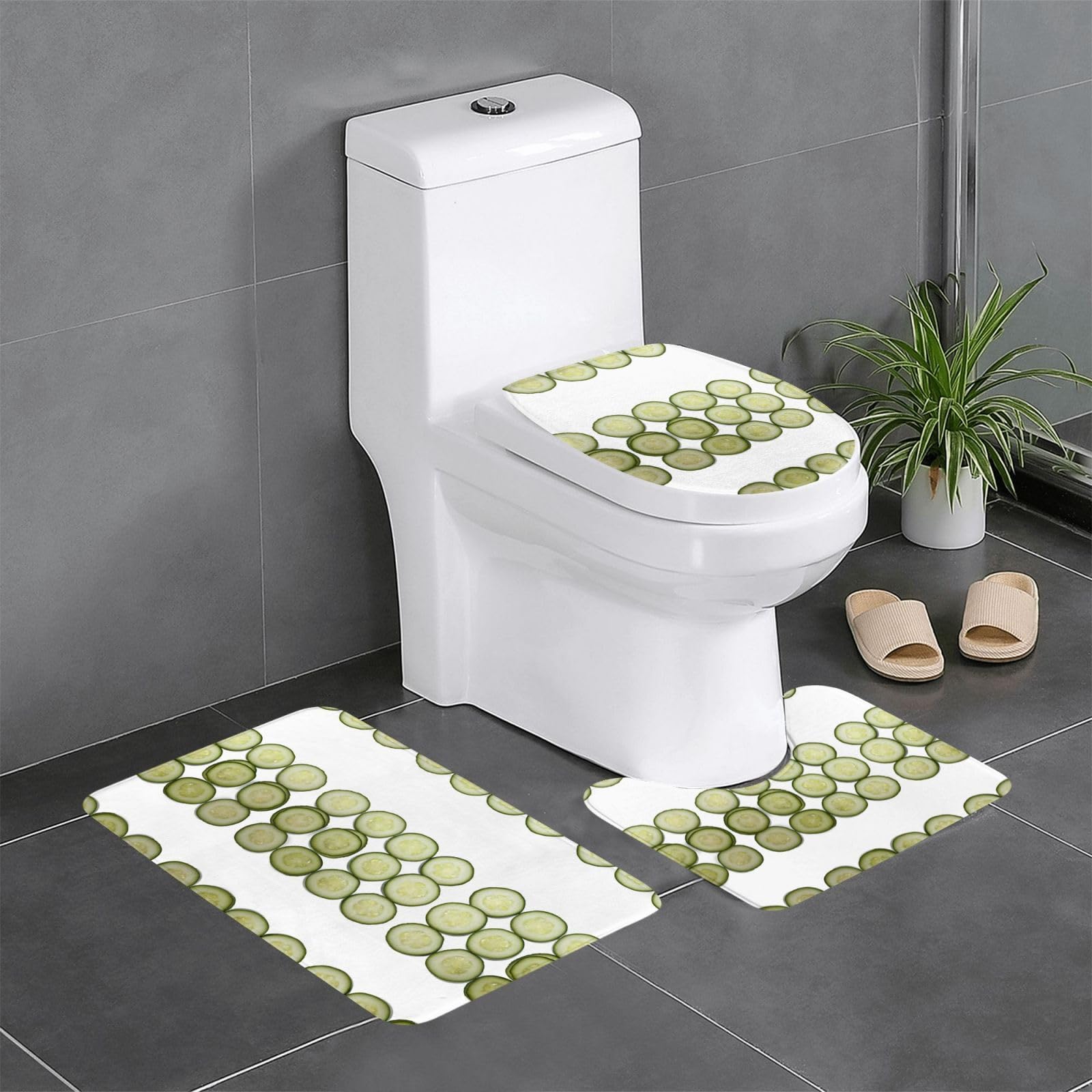 Tapis de sol de salle de bain concombre pour une ambiance spa rafraîchissante à la maison