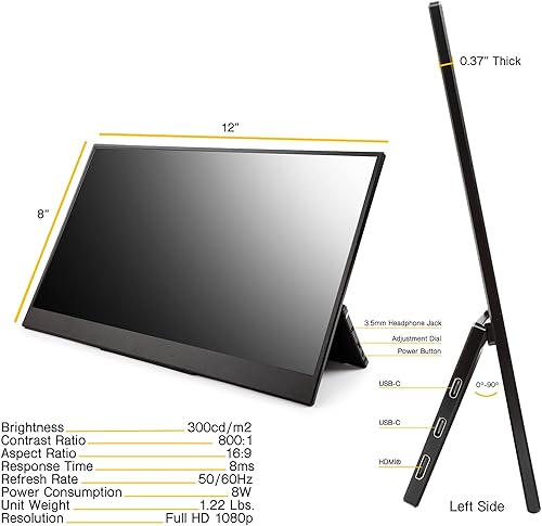 Miniatura 9 de SideTrak Solo Triple - Monitor portátil de juegos de 15.6 pulgadas para portátiles, 2 pantallas LED FHD 1080P independientes de 15.6 pulgadas,