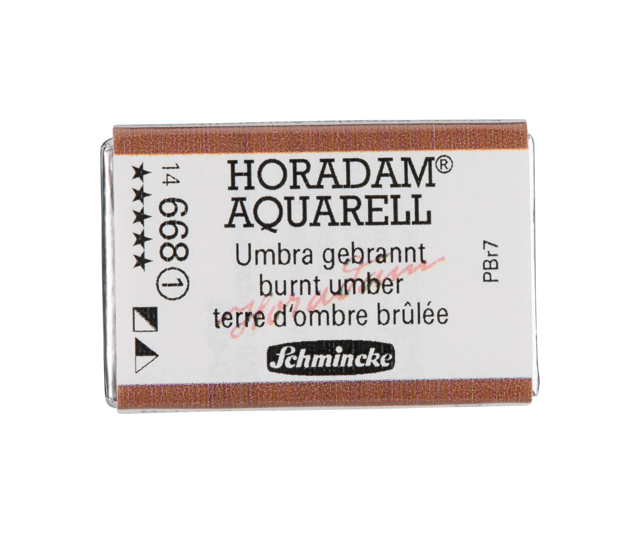 Schmincke Brown - Horadam® Aquarell - Finest Artists' Watercolours, 668 Burnt Umber, 14 668 043, 1/1 Pan