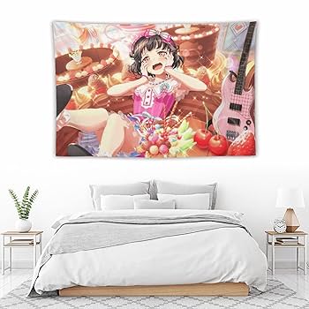 レア品　バンドリ　ポスター額縁付き　横52.4cm 縦74cm Amazon.co.jp: バンドリ！牛込 りみ タペストリー かわいい