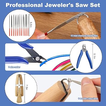 Ring Making Kit with 16-Piece Jewelers Tools Including Jewelers Saw and Jewelry Tools for Jewelry Making, Professional Ring Expansion and Creation Tool Set for Jewelers and Jewelry Store Owners