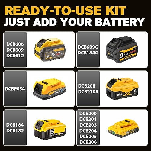 Miniatura 8 de Llave de impacto inalámbrica para batería DeWalt, 500 Nm (369 pies-libras) pistola de impacto sin escobillas de 12 pulgada y 14 pulgadas,