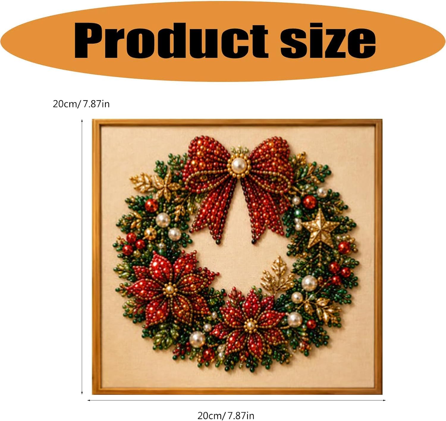 Pearl Bead Art Kit, DIY Canvas Craft Set for Adults, Home Wall Decor，C image 3
