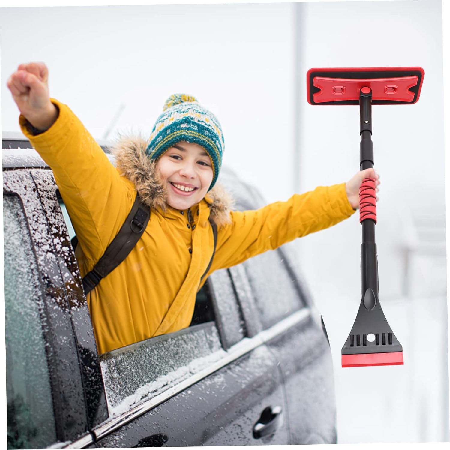 Snow Scoop Car Ice Scraper Extendable Brush Broom Windshield Scraper for Car Truck Truck Brush Winter Cleaning Tool