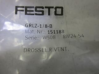 Festo Grlz-1/8-B, One-Way Flow Control Valve, 151188 Grlz-1/8-B