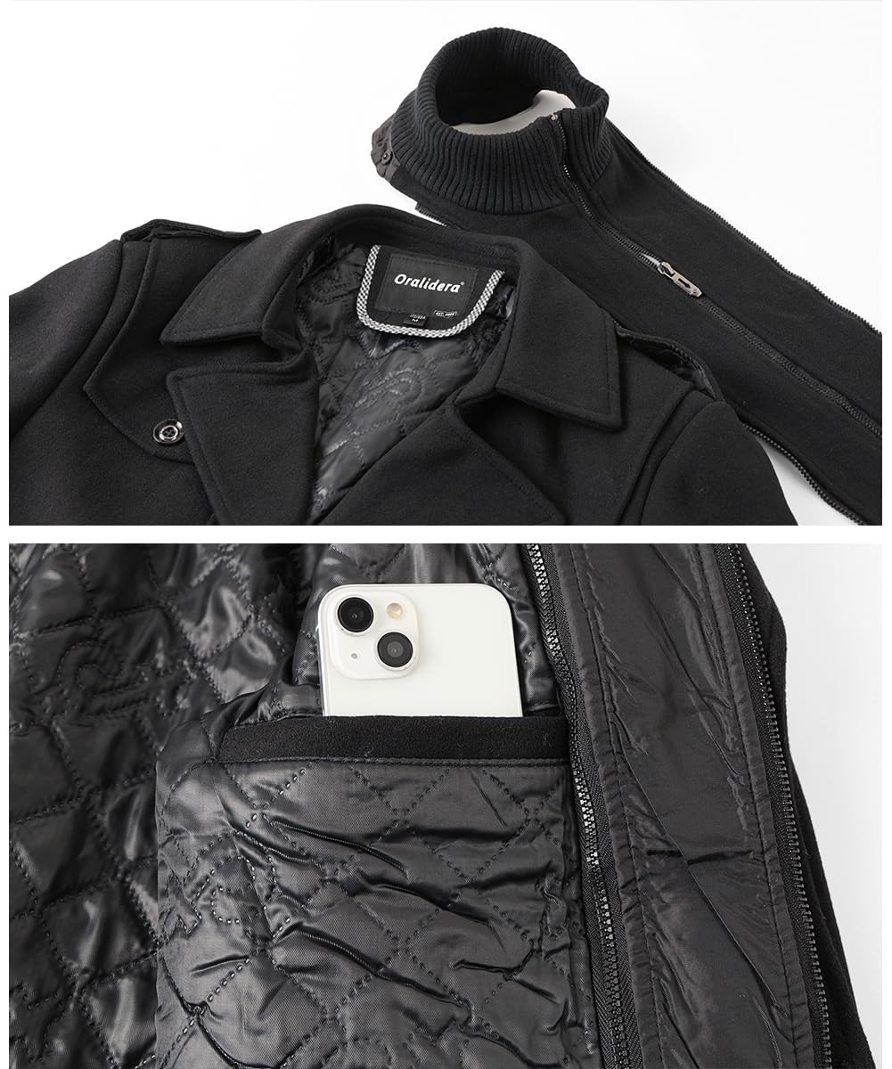 Hombres Abrigo de Lana Mezcla de Lana Invierno Trenca Abrigo de Lana para Hombre Chaquetas Elegante