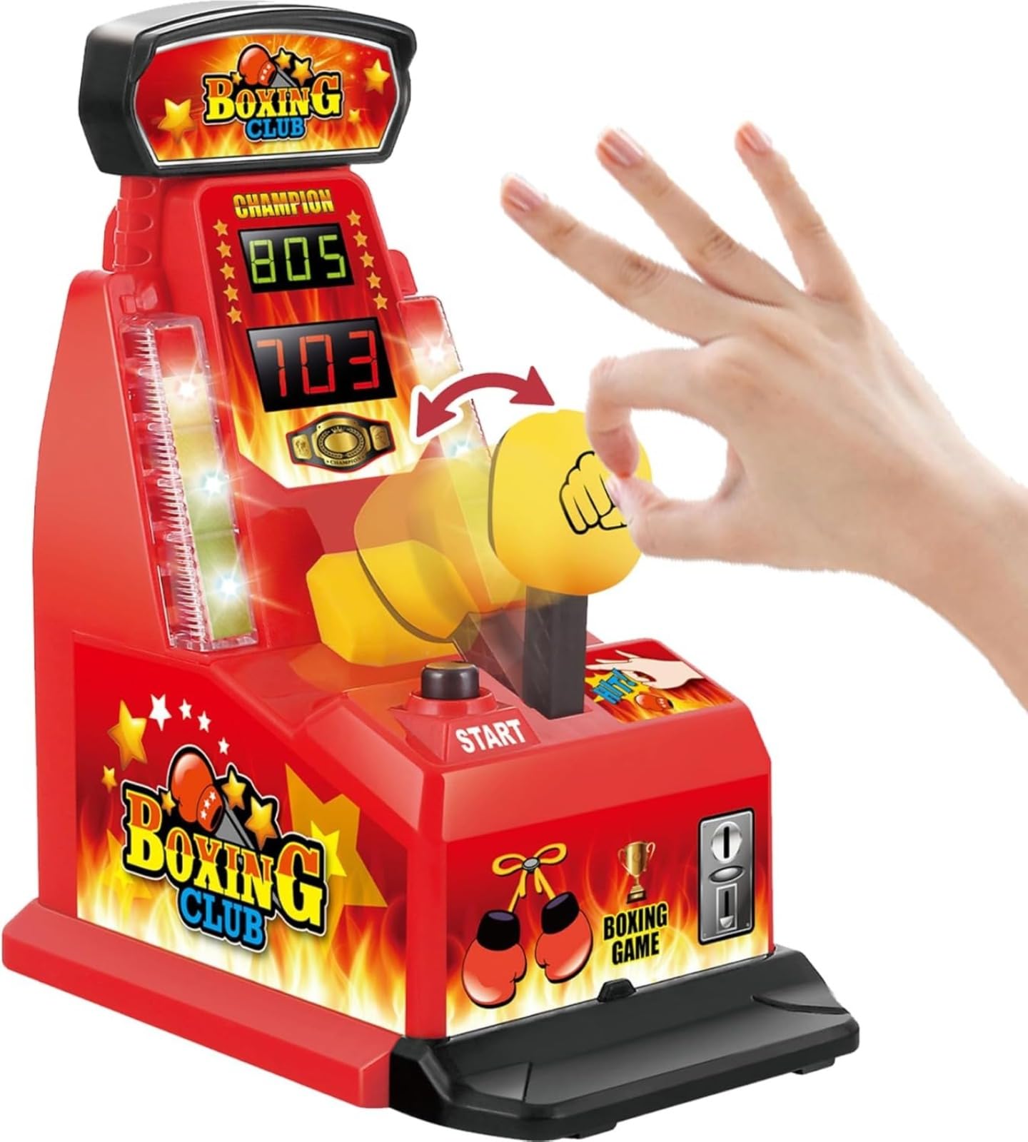 Jouet de club de boxe pour enfants - Machine d'intégration de frappe au doigt pour un jeu de combat amusant, cadeau idéal pour un anniversaire et les fêtes