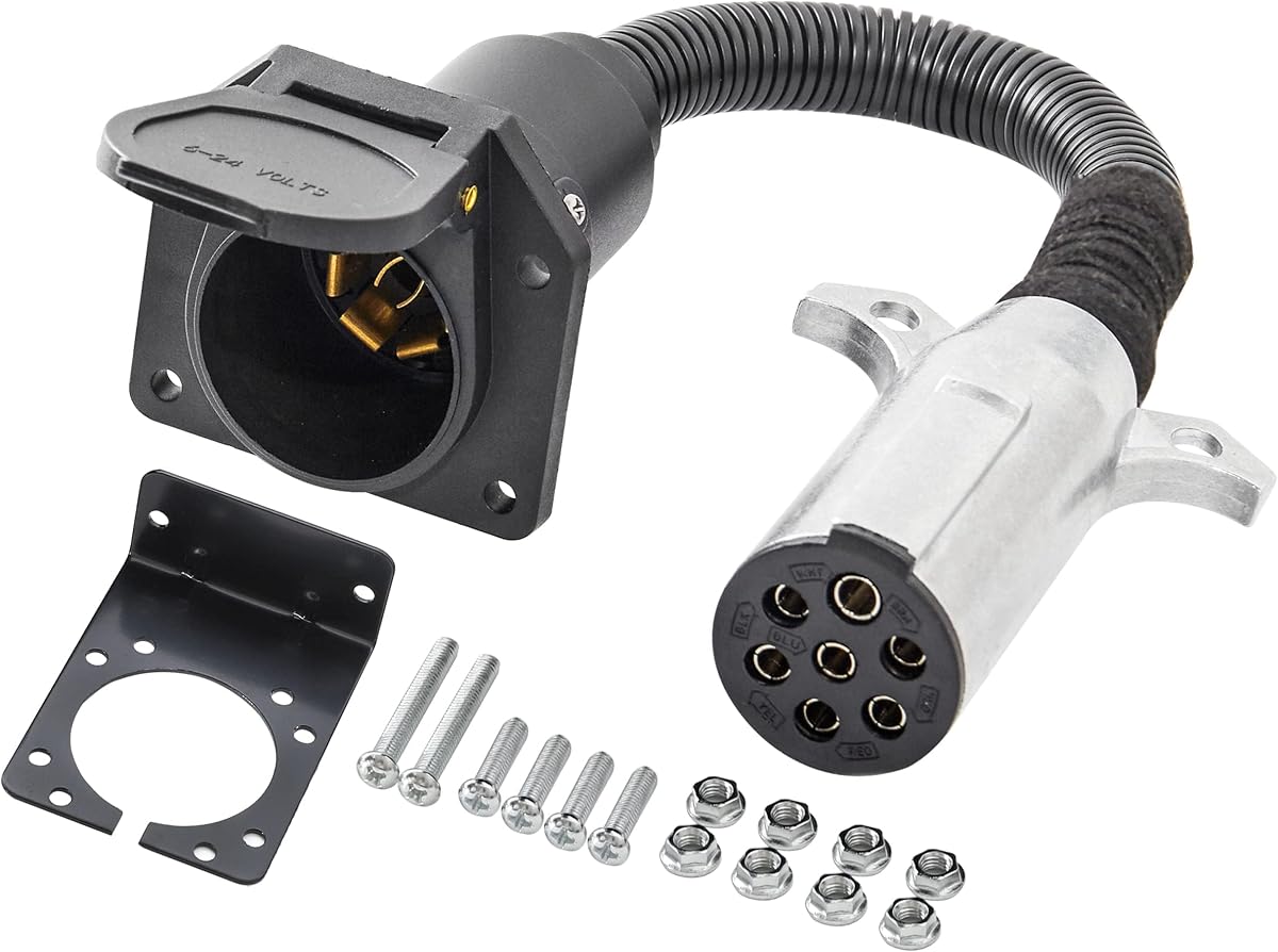 Oyviny 7 Pin Round to 7 Pin RV Trailer Adapter