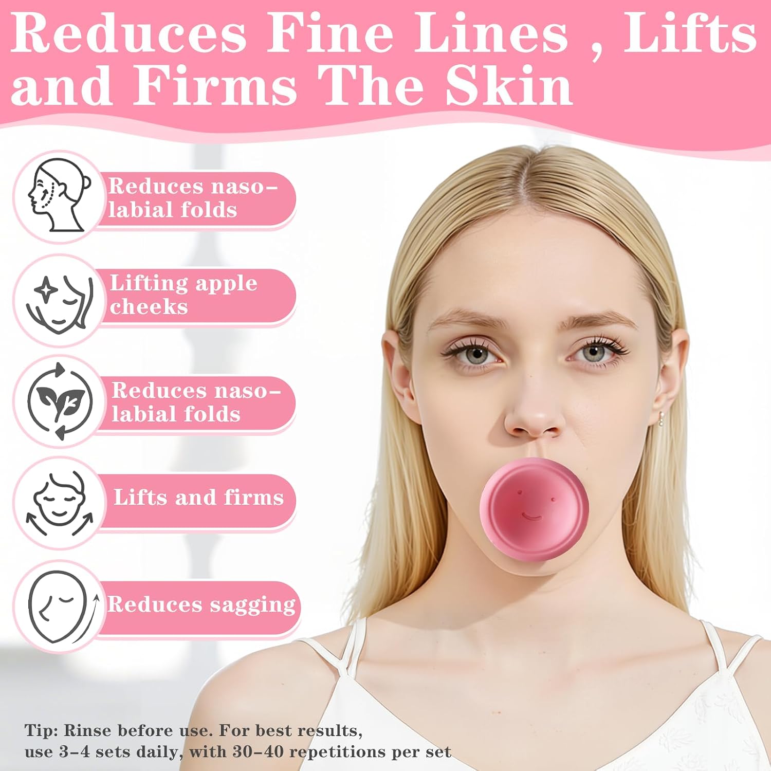 2 PCS Face Exerciser & Facial Lifting Belt, V Line Face Lifting Mask, Double Chin Reducer, Jawline Shaper for Women and Men, Adjustable Chin Strap for Sleeping, Reusable Jawline Trainer
