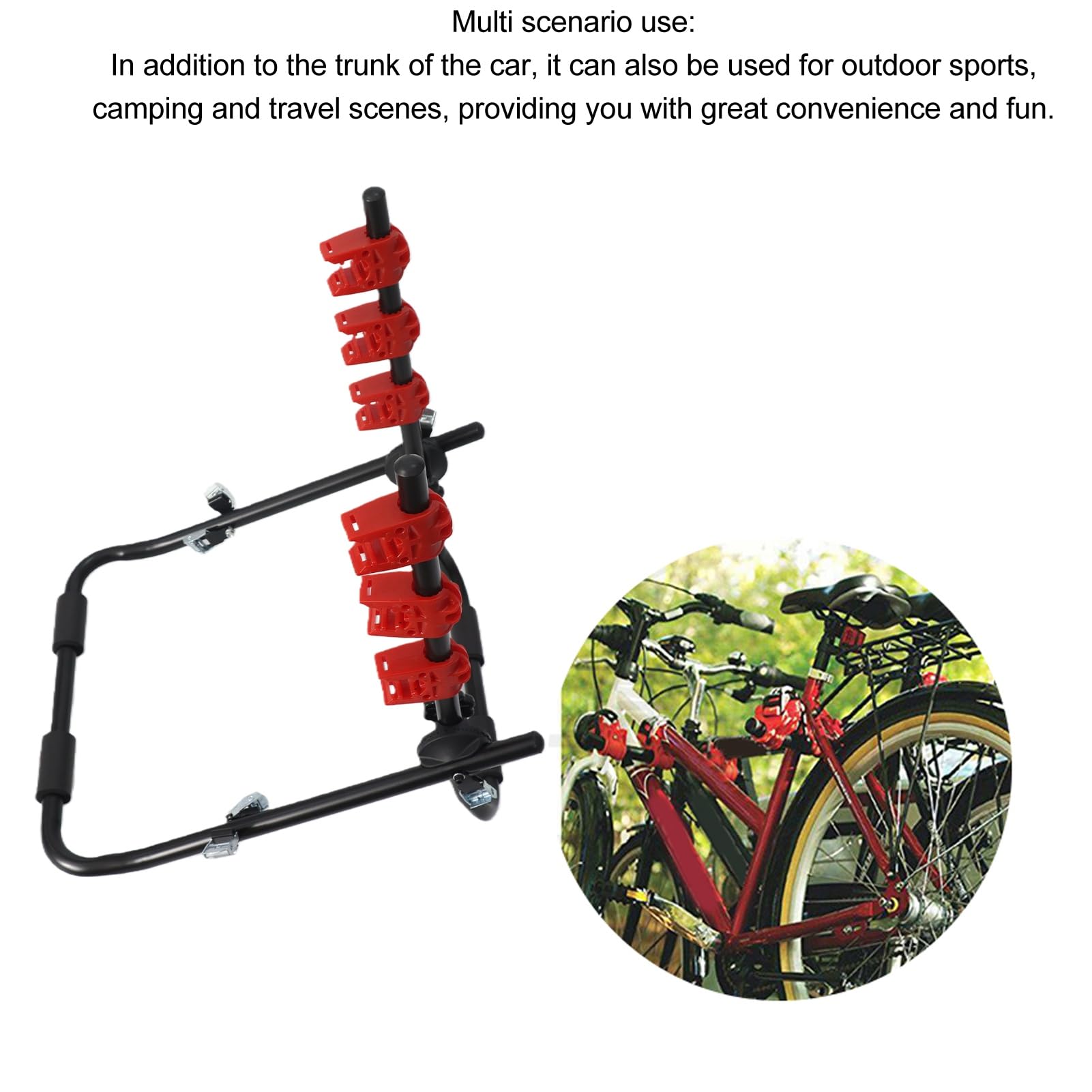 Qqmora Portabici per Auto Ad Alto Carico, Materiale in Ferro, per SUV e Monovolume, Ideale per Viaggi in Campeggio, 62 X 48 X 68 cm.