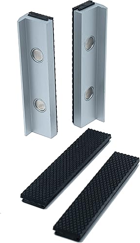 Miniatura 3 de Mandíbulas suaves de goma de aleación de aluminio con bloques magnéticos fuertes, se venden con par de repuesto extra de goma (5 pulgadas)