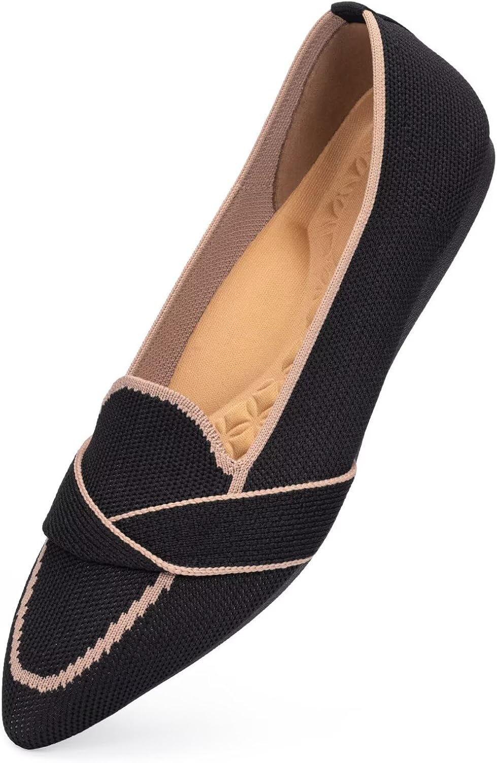 BEJINASH Womens Loafer Flat Shoes Pointed Toe Ballet Flats Mesh Breathable Dressy Casual Slip On Ballerina Walking Shoe for Daily