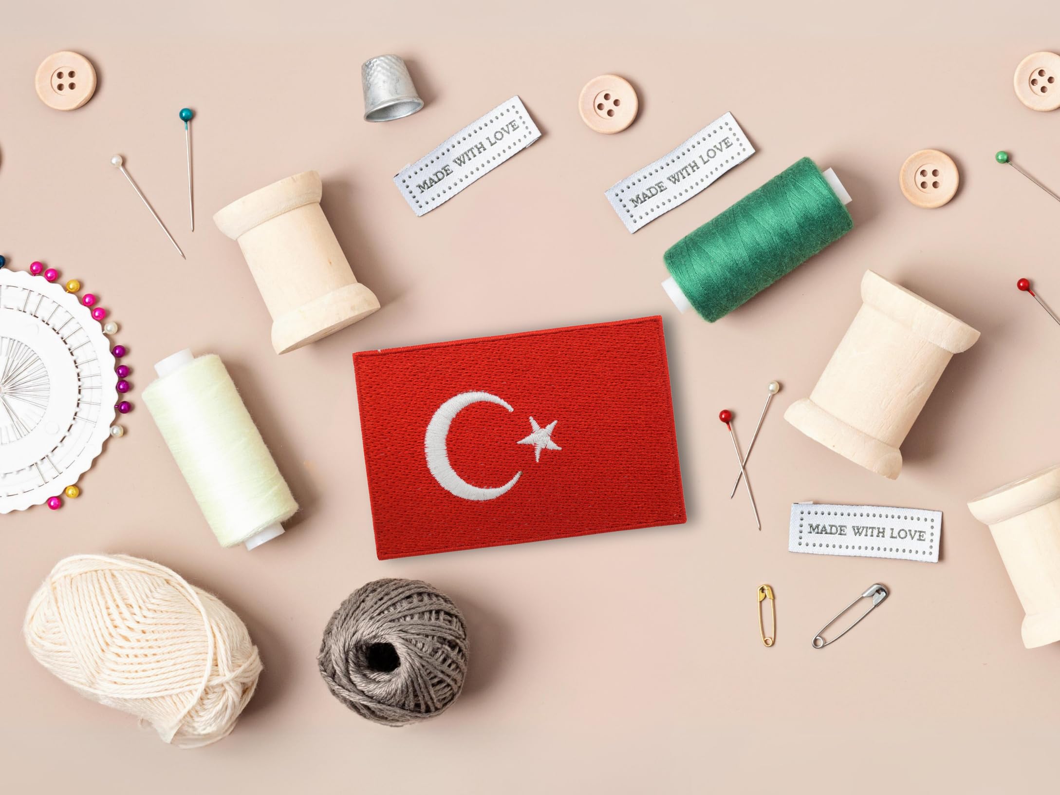 Toppa Ricamata Termoadesiva Con Bandiera Della Turchia, Da Cucire O
