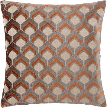Paoletti Ledbury Jacquard Throw Pillow Cover 45cm x 45cm Ginger/Gray