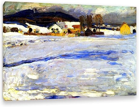 Classic Art Reproductions,Bei Starnberg - Winter,Print on canvas,Abstract Wall Art,Giclee Prints Canvas Art,for Living Room Home Decor20x28cm8x11in Framed