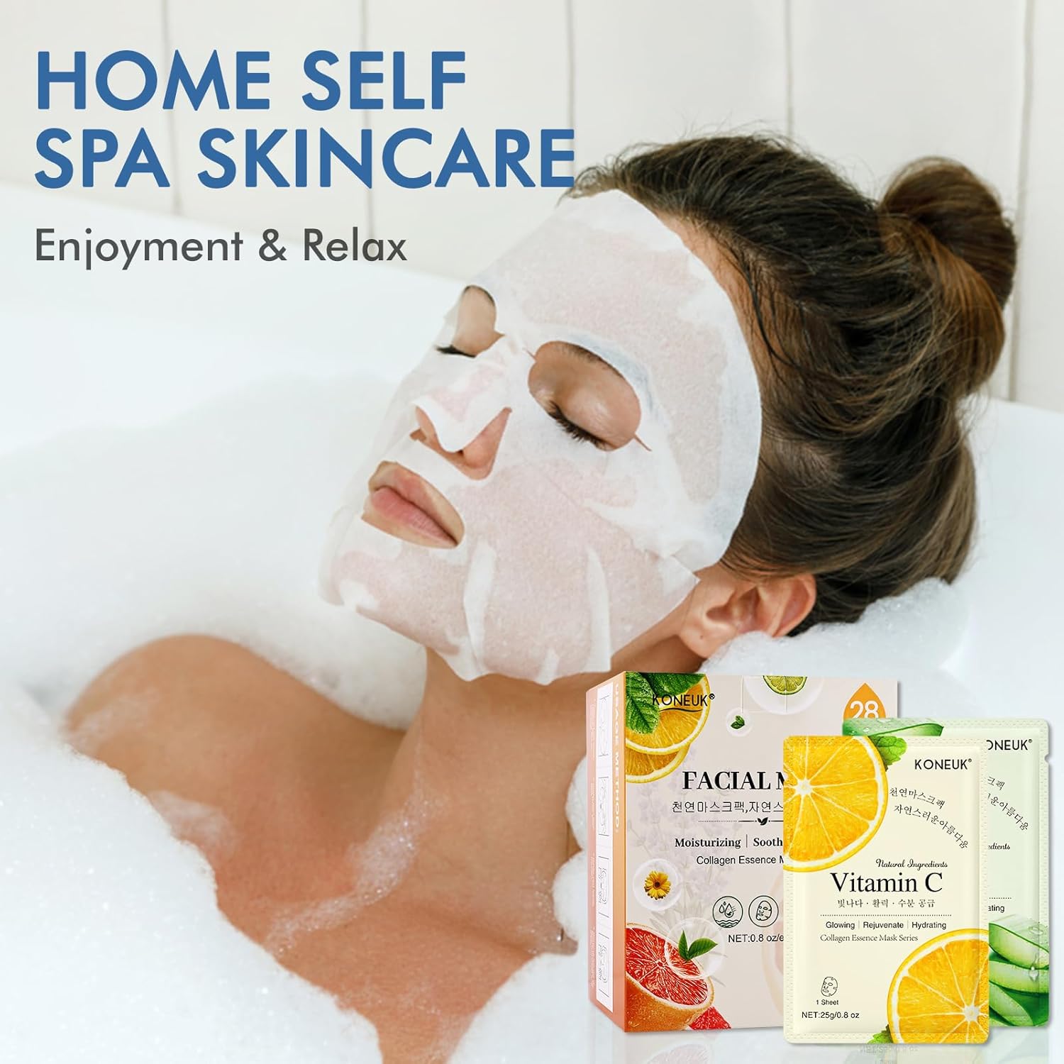 28 Pack Sheet Face Masks Skincare, Hydrating Face Masks Suitable for Sensitive Skin, Bulk Facial Mask Gifts Set for Women Skin Care, Home Skincare Spa for All Skin Types - Image 7