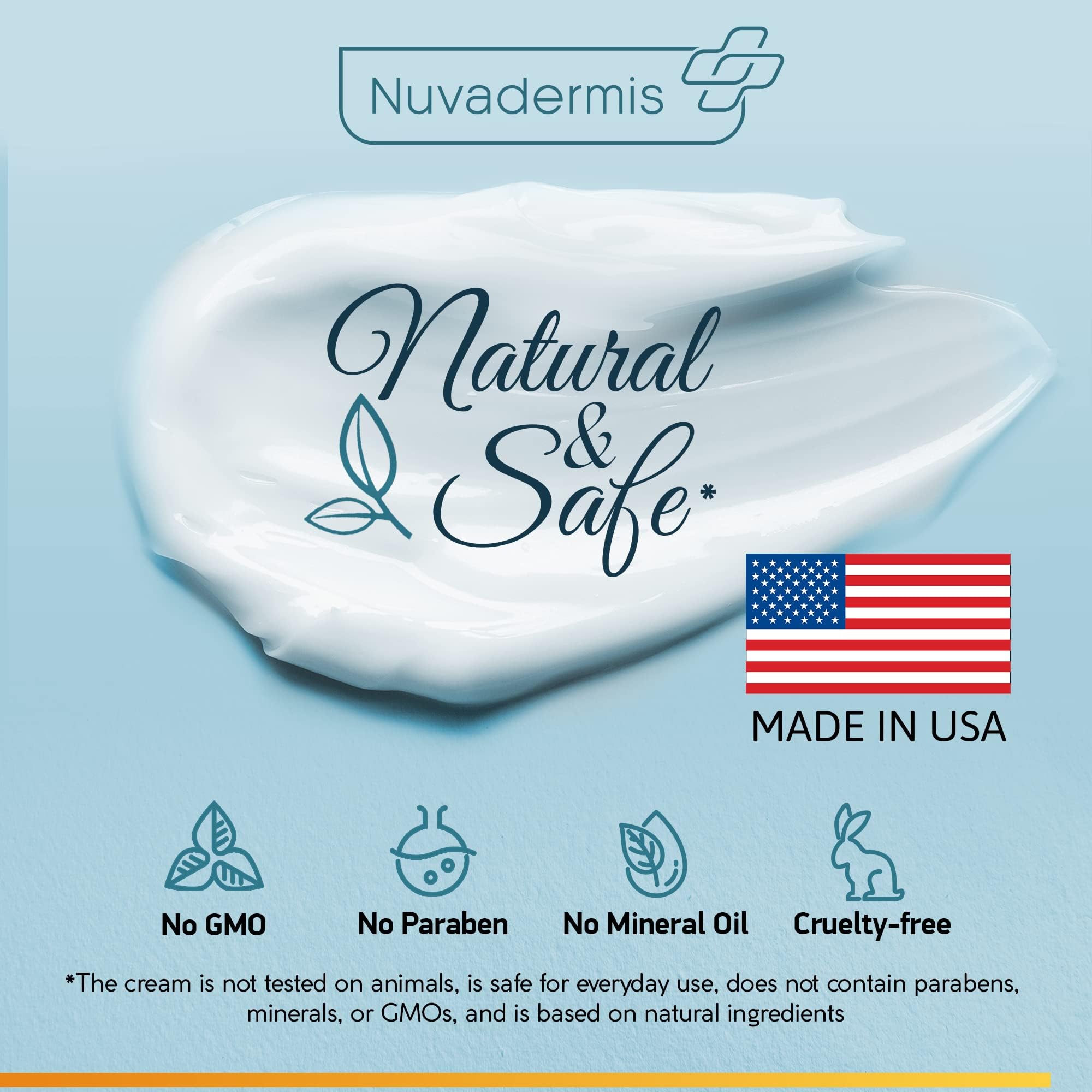 NUVADERMIS Hibiscus and Honey Firming Cream - Skin Tightening Cream - Reduces Fine Lines - Lifts and Moisturizes Skin with Natural Collagen and DMAE - Made in USA, 1.7 oz Jar