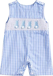 Smocked Baby Boy Girl Clothes Sleeveless Romper Jumpsuit Overall Newborn Infant Clothing Spring Summer Outfits