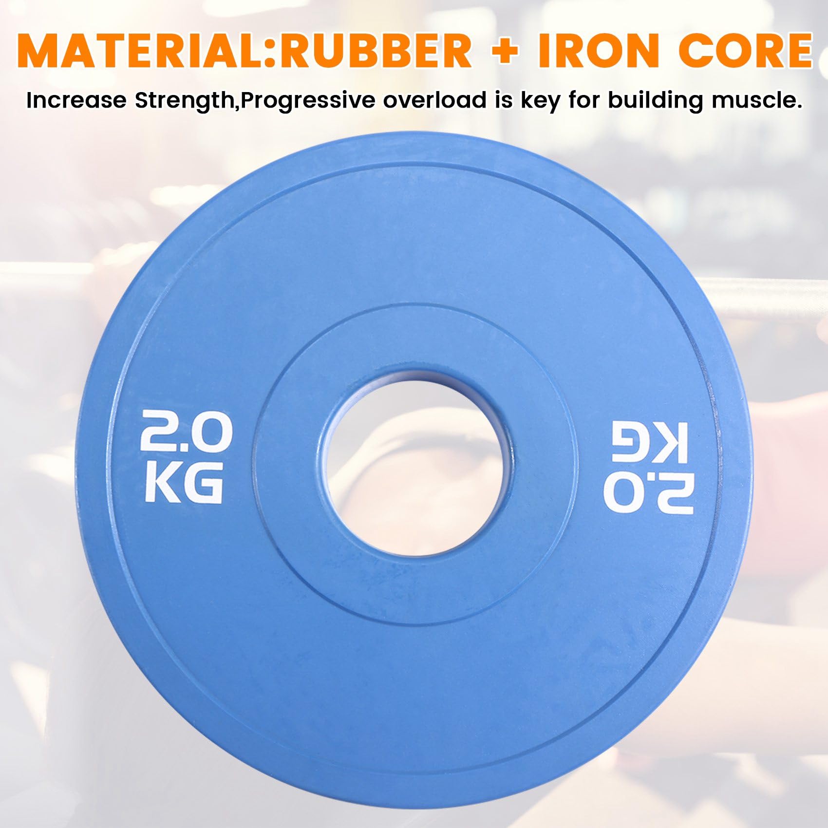 2X Gym Micro-Type Plates Hantle Talerze Gumowe Ułamkowe Talerze Dodatek Otwór 50,4 mm 2,0 Kg