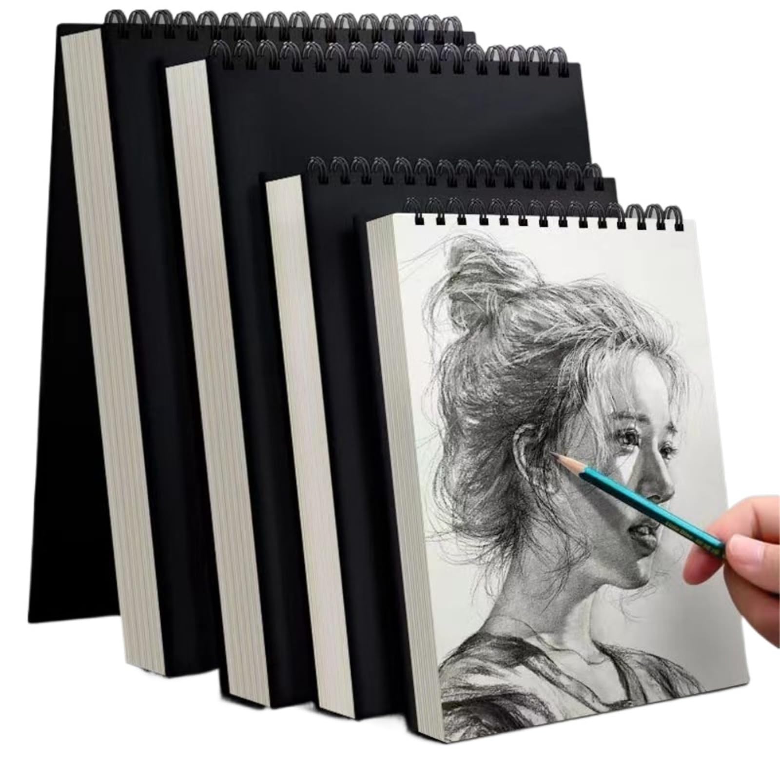 Spiral Bound Sketch Pad 30Sheets Coil Sketchbook Spiral Bound Thick Drawing Paper Sketch Pad Oil Painting(A6)
