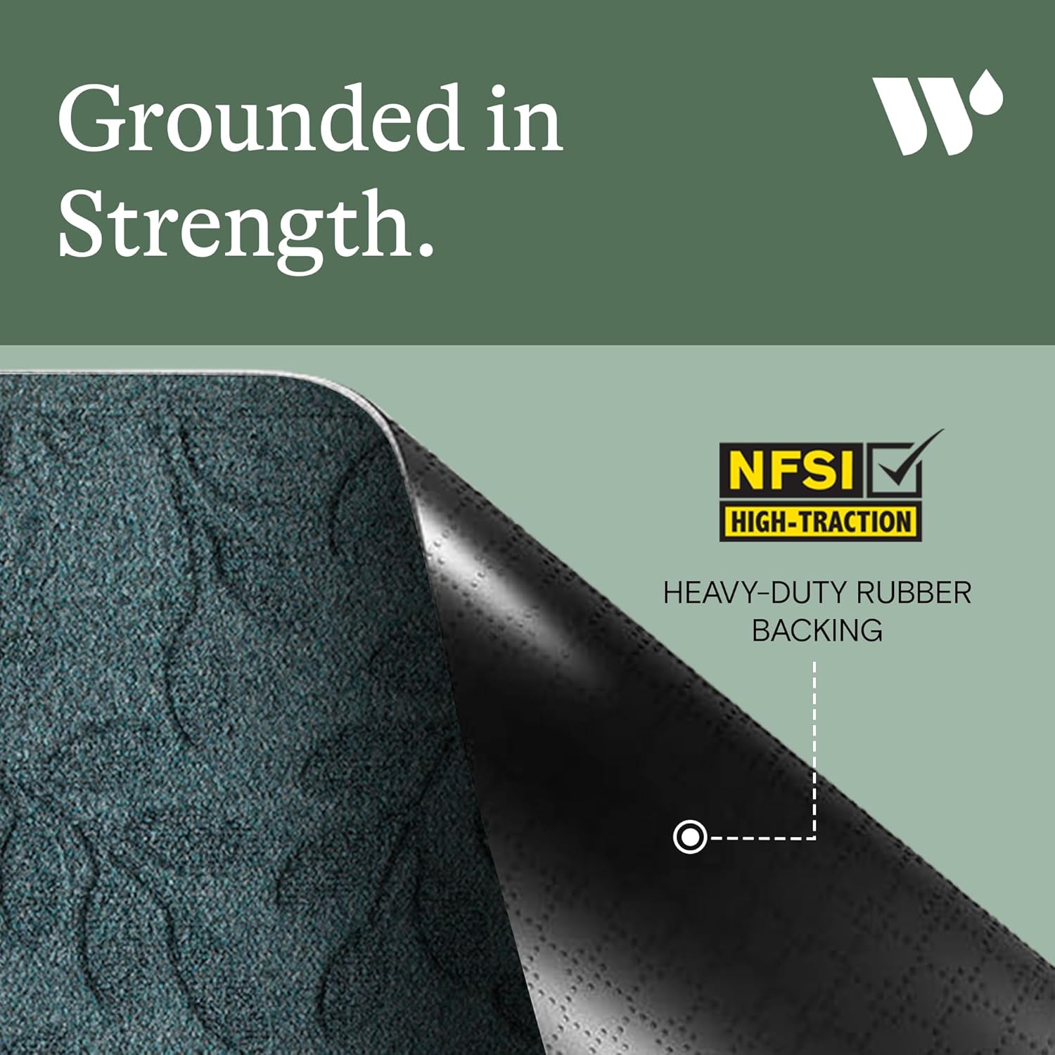 WaterHog Welcome Mat for Indoor/Outdoor, 2’ x 3’, Made in USA, Durable & Water-Resistant, Dirt Trapping Mat, Decorative Front Door and Entryway Rug, Brittney Leaf Design, Bluestone - Image 5