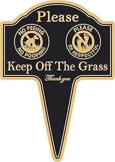 Stay off Grass Signs for Yard No Pooping and Peeing Dog Signs for Lawn Keep off Grass Sign with Stake Heavy-duty Aluminum Double Sided Keep Dogs off Lawn Sign (13.58 X 9.65 in, 1-Pack) (1)