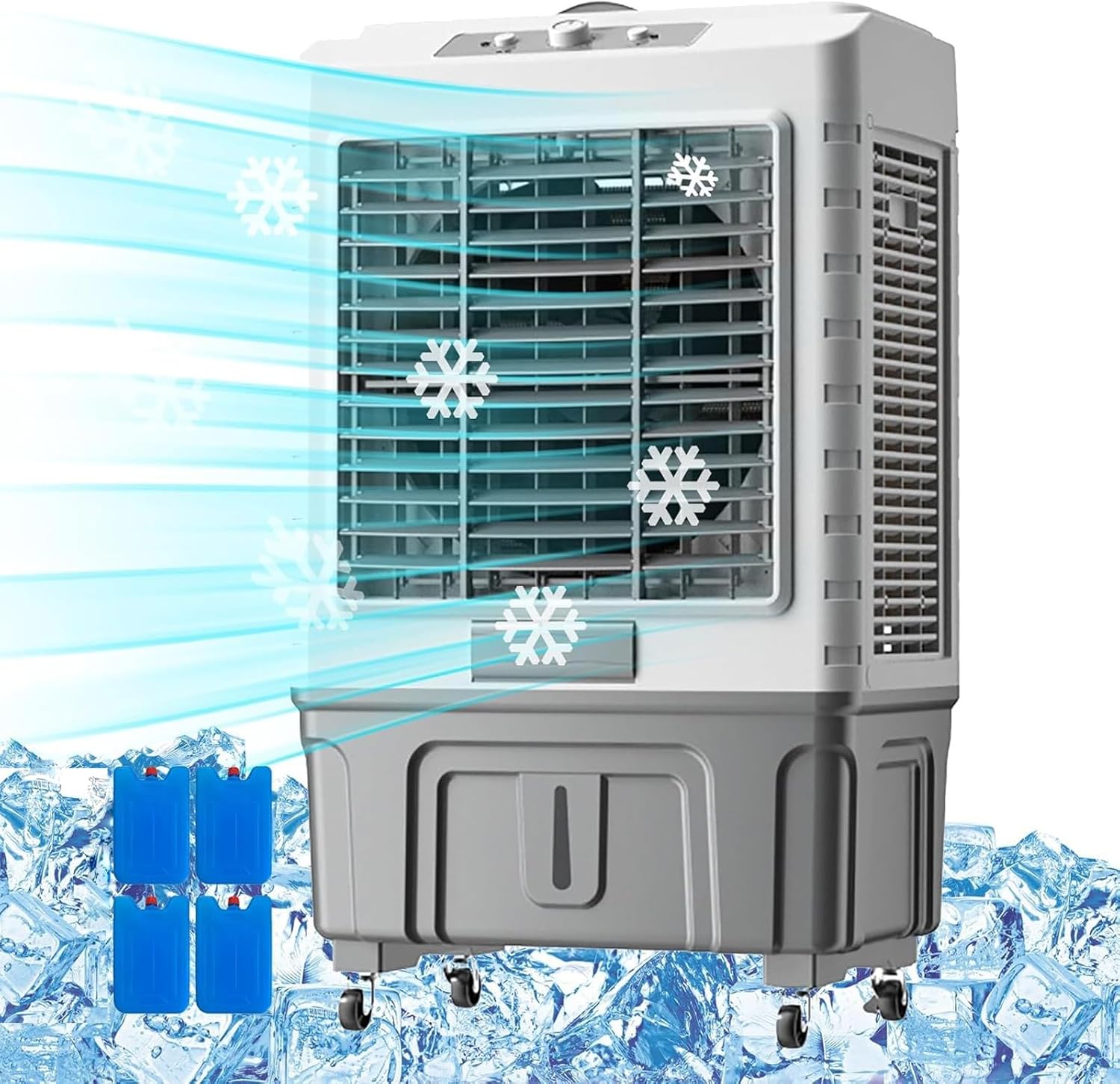 Evaporative Air Cooler Fan, Humidifier, 3-in-1 Air Conditioner - Large Water Tank, Cools Up to 90 m² Room
