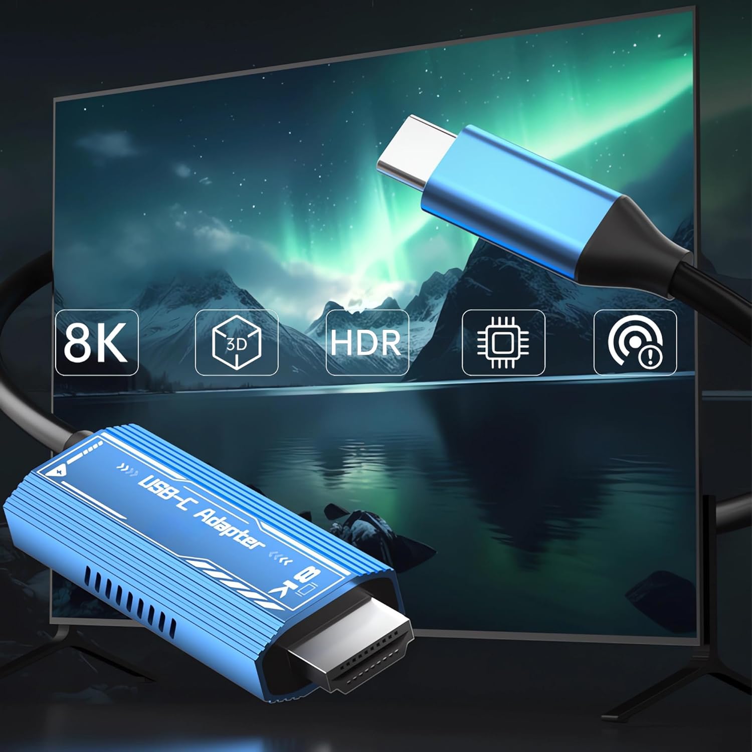 USB Type C to HDMI 2.1 Cable 8K@60Hz 6.6Ft with 100W PD Fast Charging,Thunderbolt 4/3 Adapter for Steam Deck,MacBook Pro,iPhone 16,4K@240Hz Gaming Monitor