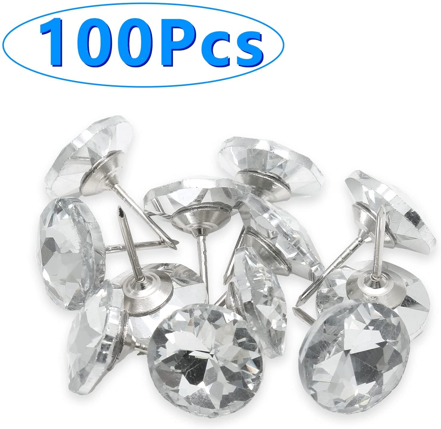 Uenhoy 30 Stück Kristall Polsternägel - 25mm Diamant Dekoration