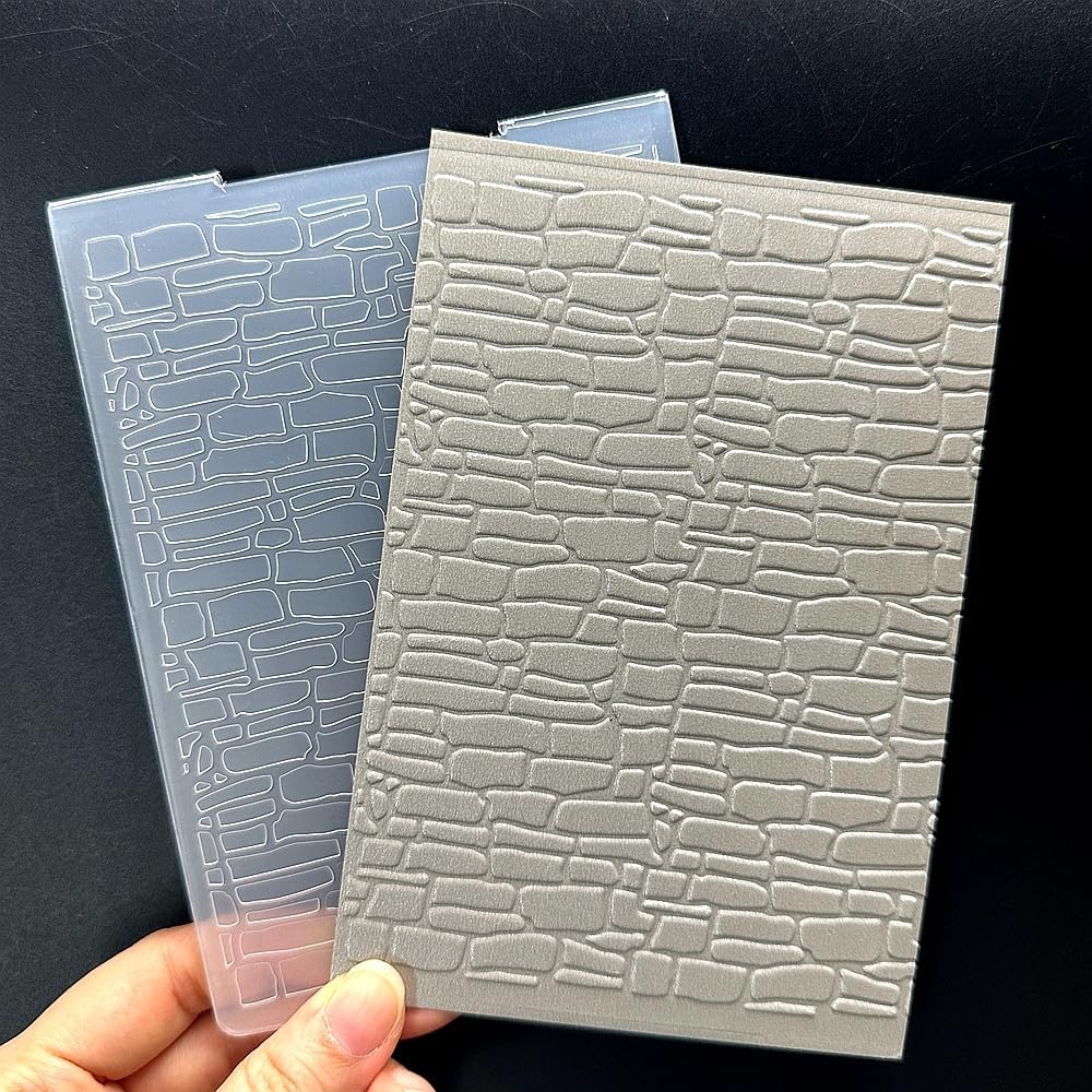 3D Plastic Embossing Folder Template Christmas Brick Wall 3 Texture A6 Size for Card Making DIY Scrapbooking Paper Crafting Handmade Crafts Scrapbooking Arts Supplies Scrapbook Decor