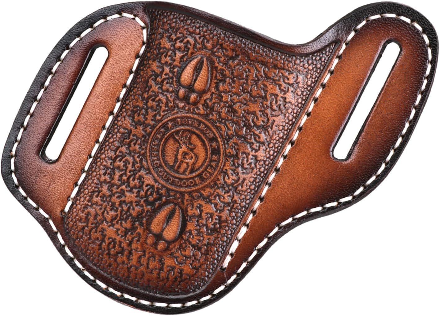 Tourbon Genuine Leather Pocket Folding Knife Sheath 1.9" Large Diameter Open for 1.5" Wide Belt Draw Knives Carrier Men EDC Holster