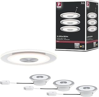 Paulmann 92907 LED Einbauleuchte Whirl rund Einbaustrahler 3x5,5W Deckeneinbauspot Alu Satin Einbaulampe Einbaulicht dimmbar Deckeneinbauleuchte