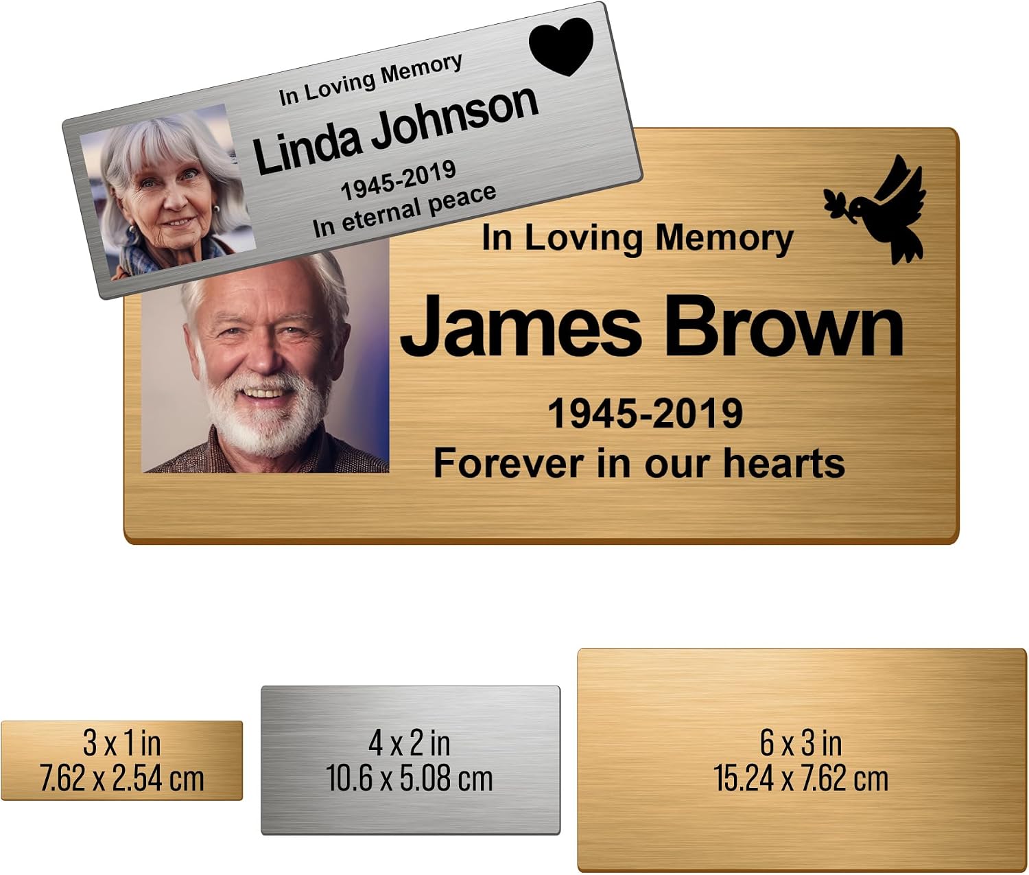 Custom Memorial Urn Nameplate – Personalized Stainless Steel Plaque for Ashes Box, Keepsake Badge Remembrance Plaque with Adhesive Backing