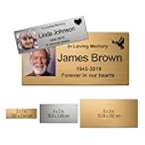 Custom Memorial Urn Nameplate – Personalized Stainless Steel Plaque for Ashes Box, Keepsake Badge Remembrance Plaque with Adhesive Backing