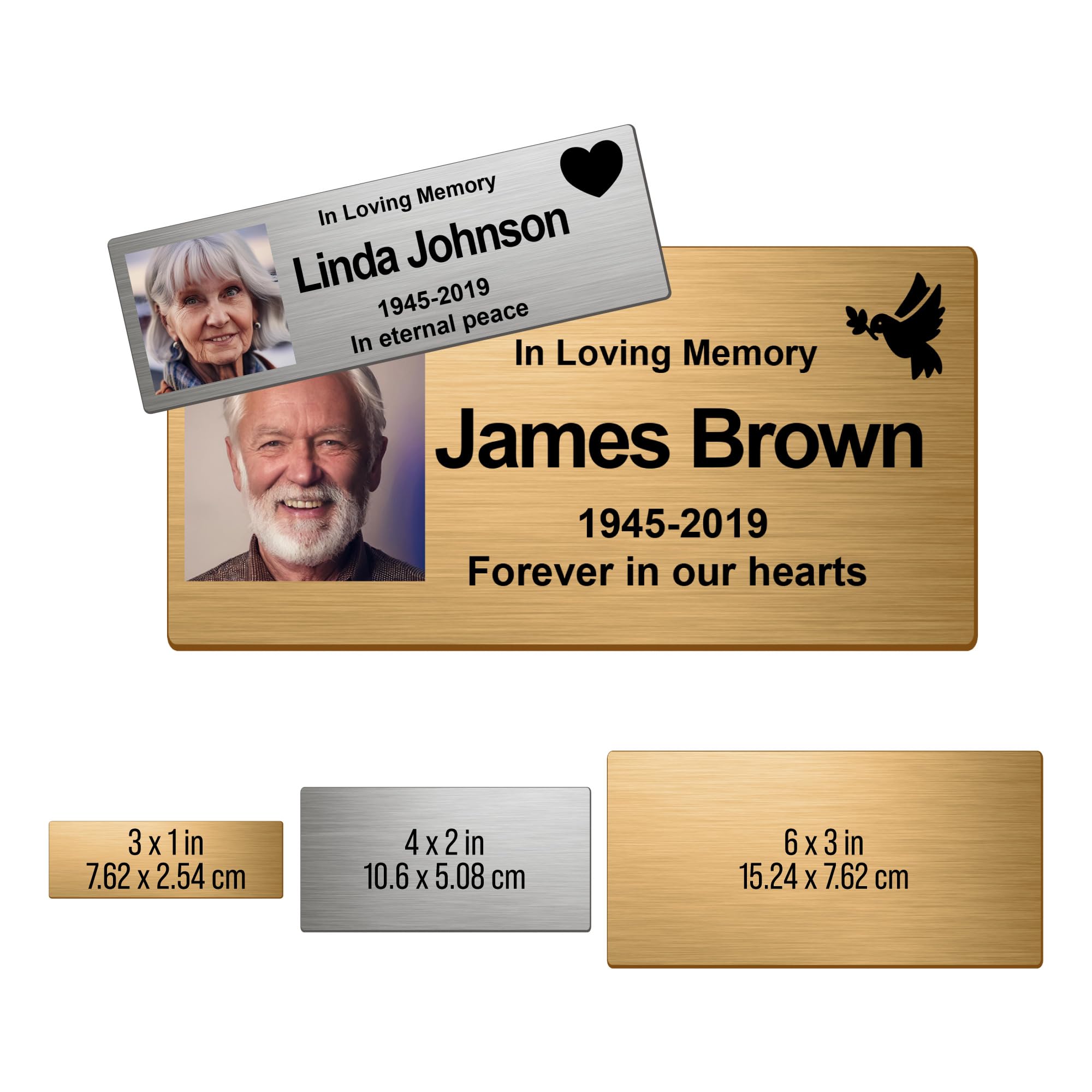 Custom Memorial Urn Nameplate – Personalized Stainless Steel Plaque for Ashes Box, Keepsake Badge Remembrance Plaque with Adhesive Backing