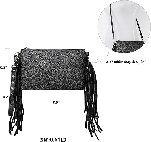 Miniatura 7 de Montana West Bolso cruzado estilo Western para mujer, bolso de mano de pulsera