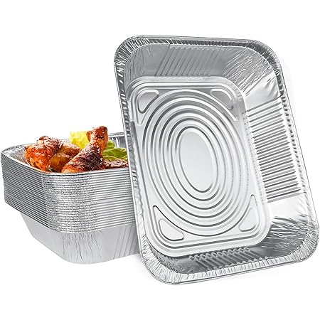 MATANA 25 XL Wegwerp Aluminium Bakjes - 5000ml / 37x22cm - Sterk, Lekvrij & Praktisch - Koken, Bakken, Grillen, Invriezen
