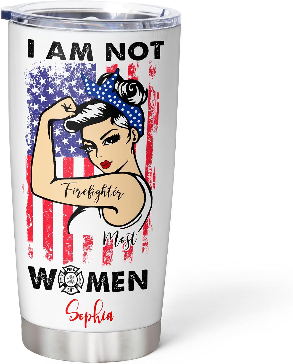 Hyturtle Personalized Firefighter Gifts For Men - Firefighter Printed Custom Name Stainless Steel Tumblers 20oz With Lid - Gift For Firemen Fire Department Dad Men Graduation Birthday Christmas