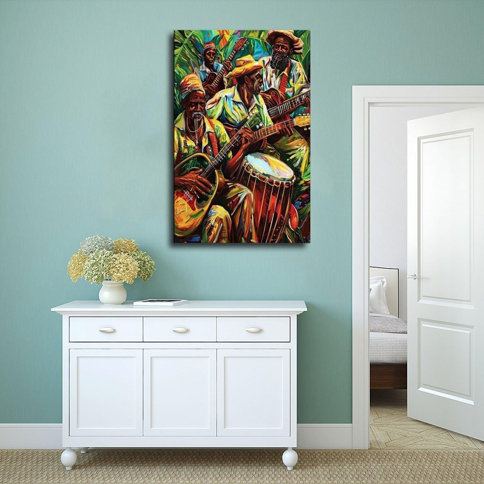 Poster su tela con musicisti reggae giamaicani, decorazione per camera da letto, ufficio, stanza, regalo, 40 x 60 cm