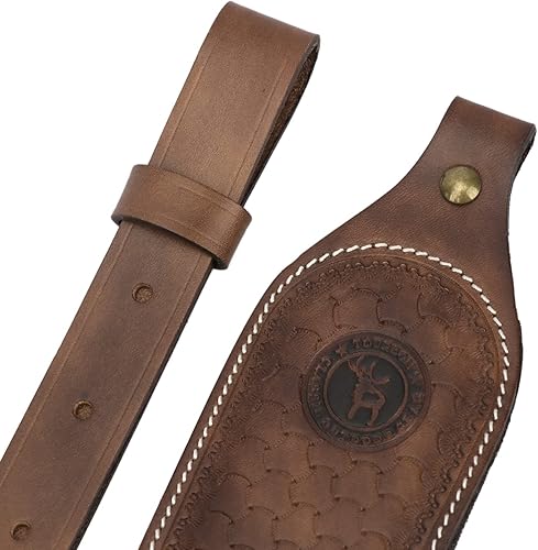 Miniatura 6 de TOURBON Correa ajustable de cuero para pistola de caza con ruedas giratorias