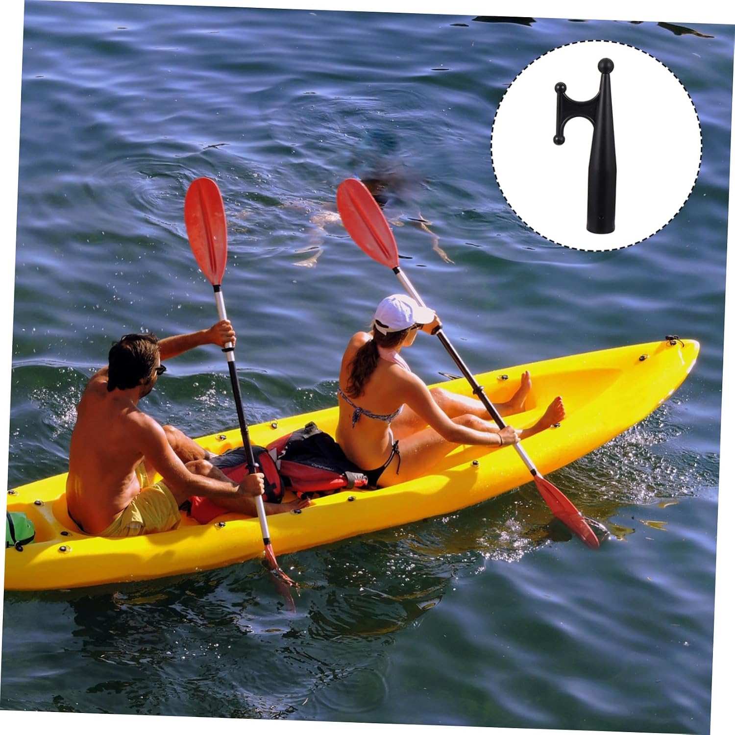 Kisangel Boat Hook Replacement Nylon Attachment Head, Sturdy Black Nylon Floating Hook End Compatible with 28mm Extension Pole for Boating and Docking Equipment