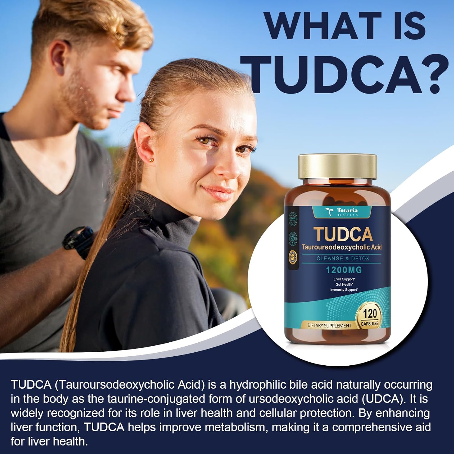 Totaria (2 Packs) TUDCA Bile Salts 1200mg (Tauroursodeoxycholic Acid), Ultra Strength Pure TUDCA Liver Supplements, Liver and Gallbladder Cleanse & Repair, Vegan - Image 6